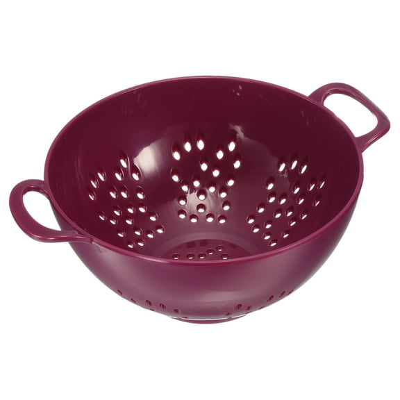 Uxcell PP Plastic Mini Food Colander with Double Handles Rice Washing Strainer Plastic Fruit Pasta Drainer Basket Purple