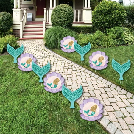 Outdoor Party Decoration (Let's Be Mermaids - Mermaid & Seashell Lawn Decorations - Outdoor Baby Shower or Birthday Party Yard Decorations - 10)