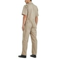 thumbnail image 3 of TOPTIE Men\'s Short-Sleeve Coverall Work Jumpsuit Lightweight with Zipper Front Elastic Waist, Khaki Coverall, 3 of 9