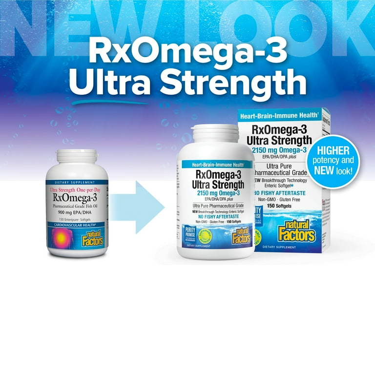 Natural Factors Ultra Strength Rxomega 3 Fish Oil 150 Softgels