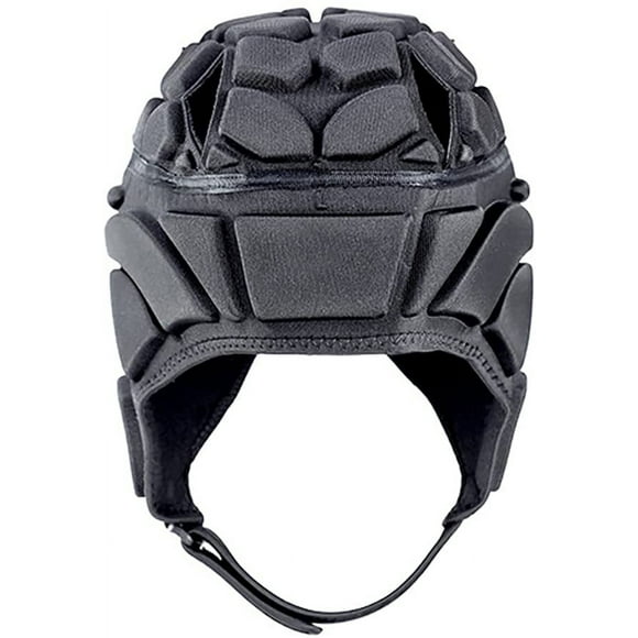 Football Soft Shell Protective Helmet Rugby Helmet Padded Helmet Football Helmet Adjustable Helmet - Black - L