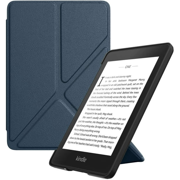 Étui compatible avec Kindle Paperwhite (10e génération, versions 2018),  coque fine origami debout avec réveil/veille automatique pour liseuse   Kindle Paperwhite - Indigo 