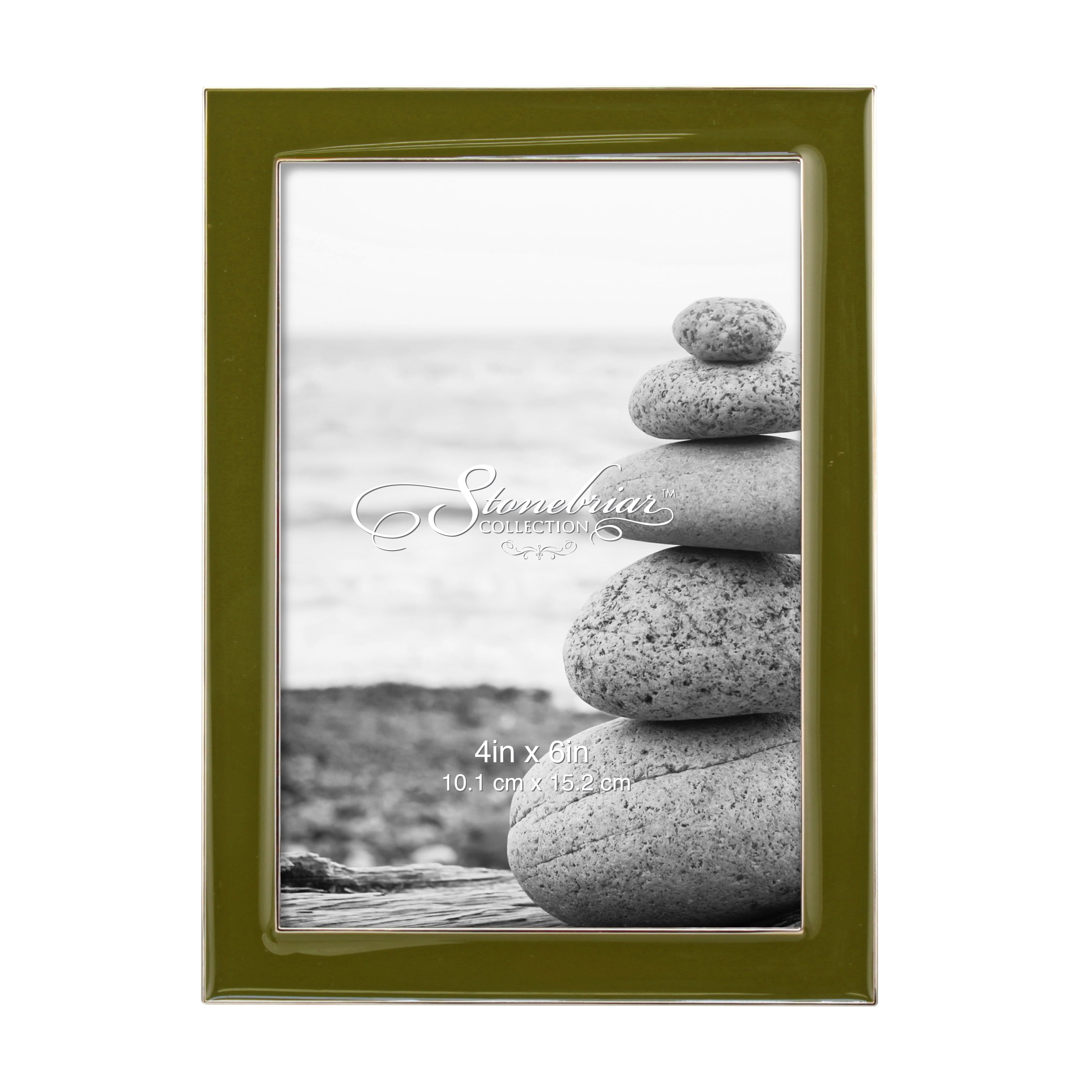 Stonebriar 4x6 Rectangular Epoxy Single Picture Frame with Easel Back, Olive Green