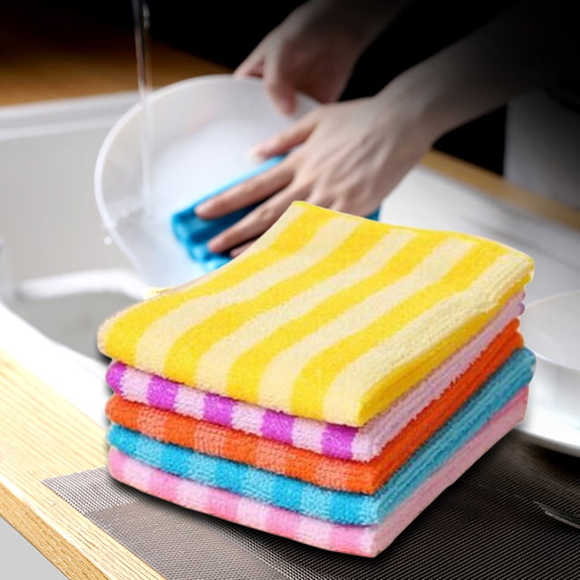 Neinkie 15 Pcs Chiffons de Nettoyage en Microfibre, Non Abrasifs, Réutilisables et Lavables