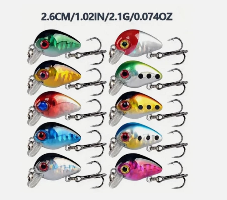 56PCS Mixed Fishing Lures Set Bionic Minnow Hard Artificial Bait Crankbait Kit for Bass Trout Freshwater Fishing