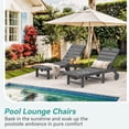 thumbnail image 3 of Dycanpo Chaise Lounge Chair Outdoor Set of 4, with Adjustable Backrest & Wheels, Dark Gray, 3 of 8