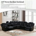 thumbnail image 7 of TrumanPick Power Electric Recliner Leather Sofa Chair Set with LED Lights Couches for Living Room Furniture with USB Port, Cup Holders, Black, 7 of 7