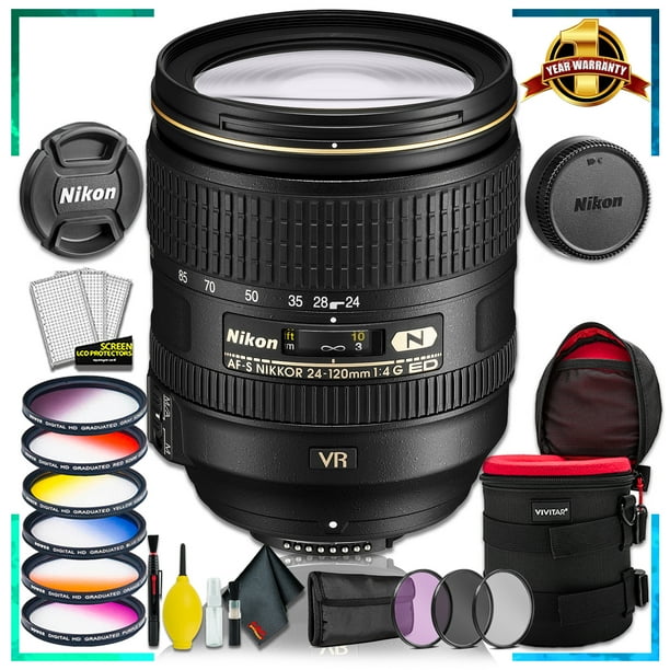 Nikon AFS NIKKOR 24120mm f.4G ED VR Lens (Intl Model) + 4.5 inch