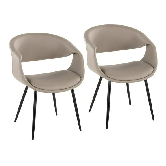 LumiSource Curvo Upholstered Chair - Set of 2