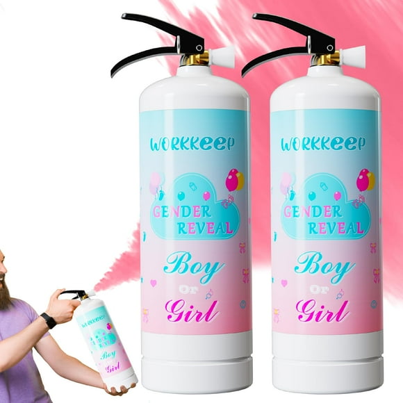 Extintor Gender Reveal WORKEEP Giant Rosa, 2 unidades