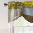 thumbnail image 4 of Yellow Brown Tie Up Valance Curtains for Windows, Kitchen Curtains Window Treatments, Abstract Blue White Vintage Oil Painting Short Window Shades Valances for Bedroom Bathroom Cafe 42"x12", 4 of 8
