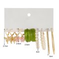 thumbnail image 4 of LYMAYTER Dangle Earrings 5 Pairs Hoop Earrings - Delicate Charms, Geometric, Acrylic, 4 of 7