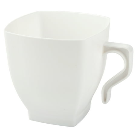 kaya collection white plastic coffee cups 8oz square mugs with