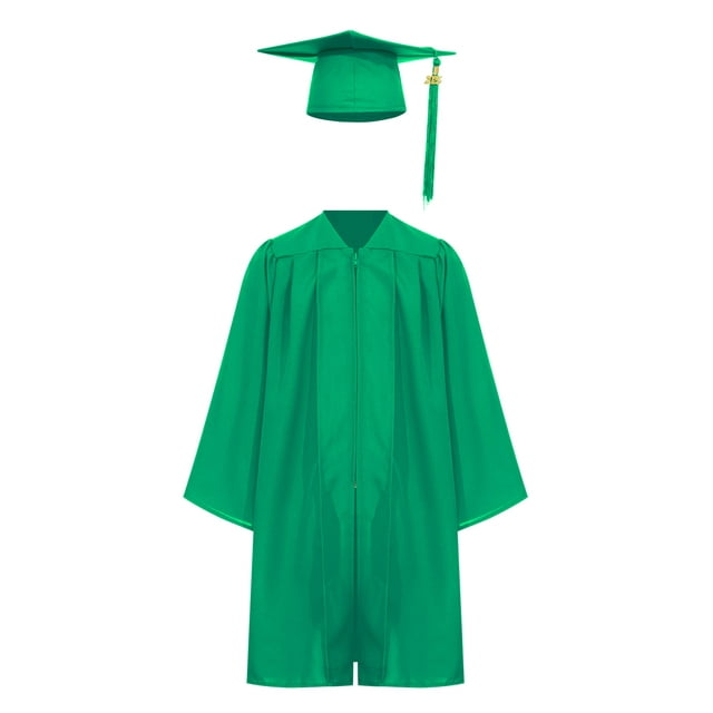 renvena Robe de Collation des Grades pour Enfants avec Pompon Uniforme Scolaire Vert 27
