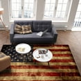 thumbnail image 4 of Area Rugs Indoor Non-Slip Rectangle Rug 2.7x5 Ft Vintage USA Flag Wood Grain Independence Day Rug Rubber Backing Floor Mats Non Shedding Home Decor Carpet for Entryway Living Room, 4 of 8