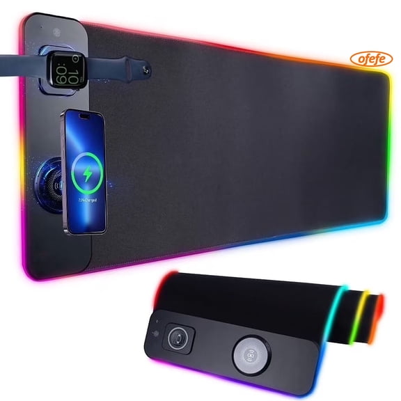 Mouse Pad with Wireless Charging & RGB Light Modes