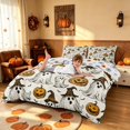 thumbnail image 4 of Homewish Halloween Witch Ghost Duvet Cover Queen, Retro Pumpkin Bat Queen Bedding, Cream Orange Black, Pumpkin Bat Reversible 3 Pieces, 1 Duvet Cover and 2 Pillowcases, 4 of 7
