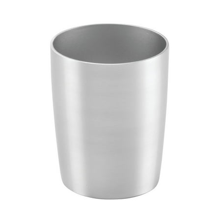Bamboo Vanity Top Tumbler - InterDesign 39330 Rustproof Alumina Tumbler Cup for Bathroom Vanity Countertops - Brushed