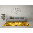 thumbnail image 3 of Ahgly Company Indoor Round Patchwork Yellow Transitional Area Rugs, 4' Round, 3 of 4