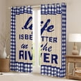 thumbnail image 2 of Homewish River House Blackout Curtains Set of 2 (52x84 Each) for Boys Girls,Retro Vintage Cabin Window Curtains,Blue Plaid Grid Curtains and Drapes,Ultra Soft Home Decor, 2 of 6