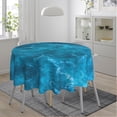 thumbnail image 2 of Ocean Waves Teal Turquoise Blue Waterproof Picnic Patio Party Round Table Cloth Cover Decorations Fabric 60 Inch Circular Tablecloth for 20-47 Inch Home Dining Room Kitchen Decor, 2 of 6