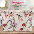 thumbnail image 4 of HURRISE 1pc Exquisite Practical Wood Handle Woven Fabric Storage Bag for Knitting Needles Sewing Tools, Wood Handle Knitting Bag, Knitting Needle Storage, 4 of 8