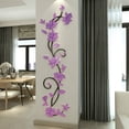 thumbnail image 1 of Mural de flores de ratán 3D para sala de estar, dormitorio, sofá, TV, fondo de pared, regalo creativo, decoración de pared autoadhesiva (59 (H) x 17,7 (W) pulgadas, morado claro) ER, 1 of 5