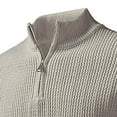 thumbnail image 4 of UVEASISHA Big and Tall Golf Shirts for Men Quarter Zip Pullover Sweaters Fall Long Sleeve Stand Collar Textured Sweater Solid Color Knit Jumper Khaki M, 4 of 6