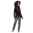 thumbnail image 3 of Felina | Women's Printed Micro-Fleece Pajama Set | V-Notch Top & Jogger (Gray Bulldogs, X-Large), 3 of 3