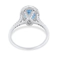 thumbnail image 4 of Art Deco Oval Ring Aquamarine CZ 925 Sterling Silver Size 5, 4 of 5