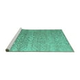 thumbnail image 2 of Ahgly Company Machine Washable Indoor Rectangle Abstract Turquoise Blue Modern Area Rugs, 2' x 4', 2 of 4
