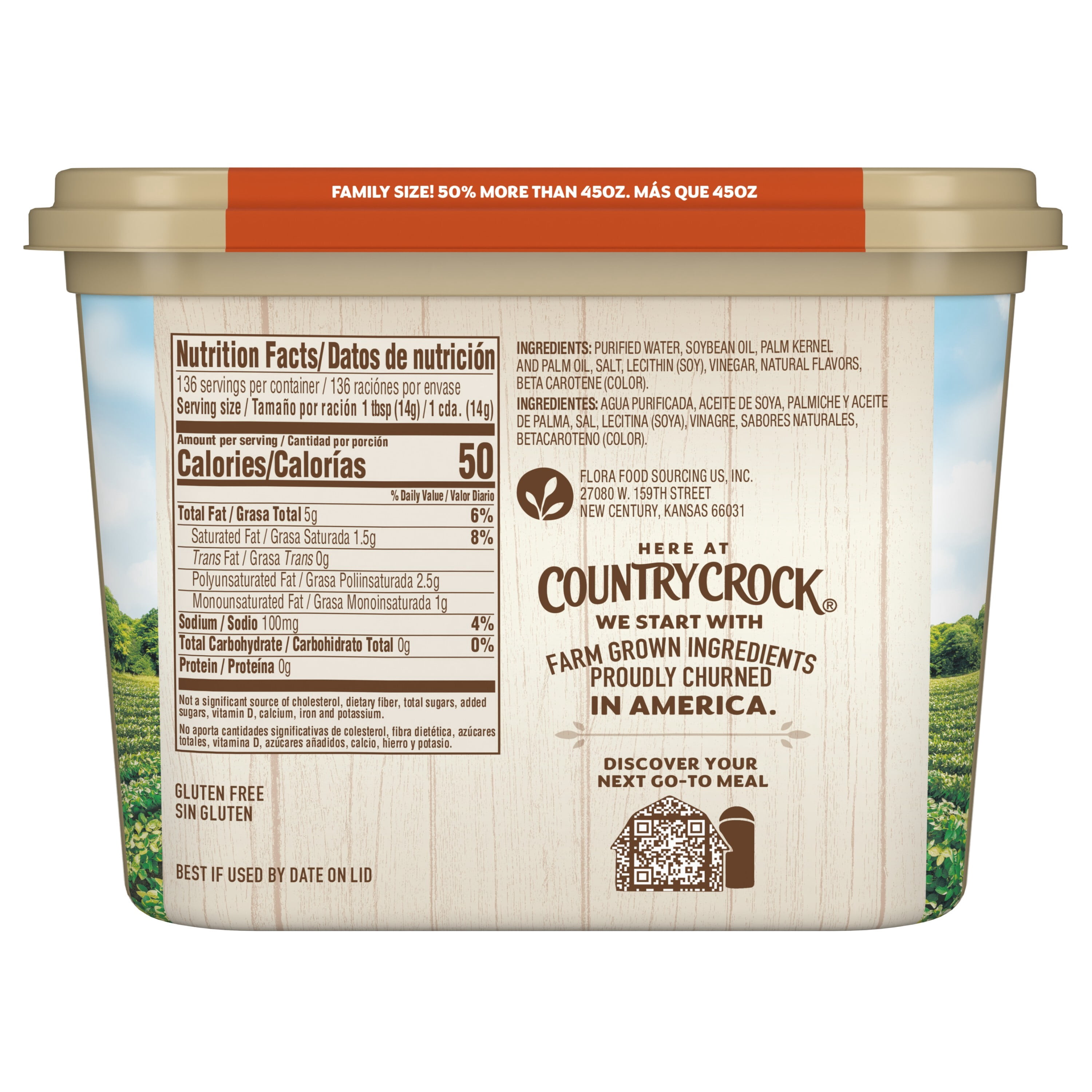 Country Crock Original Buttery Spread Tub, 67.5 oz