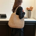 thumbnail image 3 of HBASD Straw Bags For Women | 18.5x14.57in Travel Straw Totes Bag Woven Summer Handmade Shoulder Bag Handbag (Khaki), 3 of 9