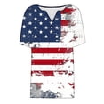 thumbnail image 6 of Feancey Womens Fourth of July T Shirt 2025 American Flag Print Henley Shirts Summer Casual Short Sleeve V Neck Tops Independence Day Patriotic Tee Multicolor L, 6 of 6