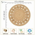 thumbnail image 3 of Braided Jute Round Rug, Eco-Friendly Handmade Rustic Farmhouse Floor Mat Natural Beige, 8 FT, 3 of 5