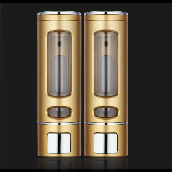 Bizhua 400Ml Double-Ended Liquid Soap Dispenser (Gold)400Ml Dual Head Wall Mount Shower Bath Washing Lotion Soap Shampoo Dispenser