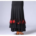 thumbnail image 4 of whitewed Long Floral Ballroom Waltz Foxtrot Latin Flamenco Party Square Dancing Skirts, 4 of 4