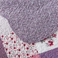 thumbnail image 6 of HoneiLife Quilts Queen Size - 3 Piece Microfiber Quilt set Reversible Bedspreads Patchwork Coverlets Floral Bedding Set All Season, Purple Border, 6 of 7