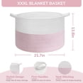 thumbnail image 3 of Cesta de almacenamiento INDRESSME XXX. cuerda grande de algodón rosa de 55 x 55 x 35 cm, 3 of 6
