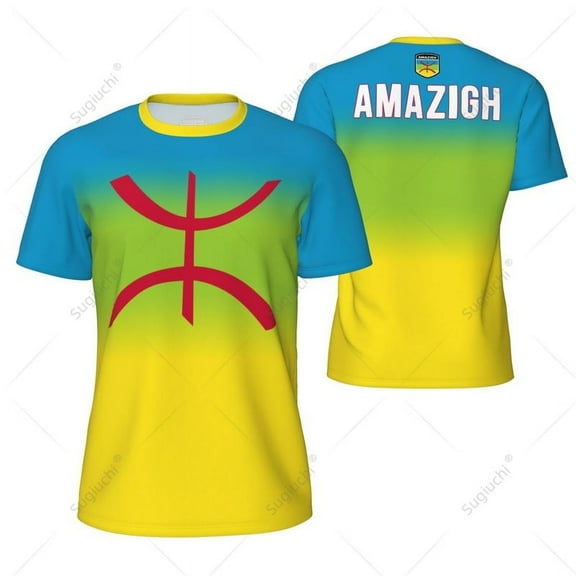 Sports Mesh T-shirt Amazigh Berber Flag For Running Bike Soccer Tennis Football Fitness Tees 3D Printed Custom