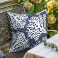 thumbnail image 6 of Throw Pillow Covers, Navy Blue Coral Coastal Decorative Throw Pillow Covers 18x18 Inch, Summer Nautical Ocean Beach Square Linen Pillow Cases for Couch/Living Room/Sofa, 6 of 9