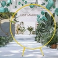 thumbnail image 7 of Garfans 6.6FT Round Wedding Arch Door Metal Backdrop Stand for Parties, Circle Metal Balloon Arch for Wedding Ceremony, Birthday,Parties Decorations, Gold/White,2M (6.56FT), 7 of 7