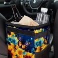 thumbnail image 6 of Starry Sky Sunflower Butterfly Mini Car Trash Can with Foldable Lid, Leak-proof Design and Hanging Storage Bag for Auto - Car Trash Can, 6 of 6
