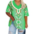 thumbnail image 2 of Aloohaidyvio Plus Size Shirts for Women,Women's Soft Vintage Flower T Shirts Summer Short Sleeve V Neck Casual Soft Tops 2024 Trendy Loose Basic Tee Blouse, 2 of 4