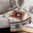 thumbnail image 3 of Brown Gray Boho Blanket Soft Cozy Warm Throw Blanket for Couch, Plush Fuzzy Flannel Fleece Blankets for Sofa, Southwestern Ethnic Abstract Geometric Bed Blankets Lightweight Gifts for Women, 30"x40", 3 of 9