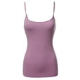 thumbnail image 1 of FashionOutfit Women's Solid Scoop Neck Spaghetti Strap Cami W/ Shelf Bra, 1 of 3
