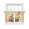 thumbnail image 2 of Sheer Curtains 54 Inches Long 2 Panels, Retro Coastal Ocean Octopus Rod Pocket Curtain Voile Draperies, Nautical Sailing Boat on Map Light Filtering Window Treatment for Living Room Kitchen Bedroom, 2 of 8