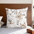 thumbnail image 4 of Pillow Covers 20x20 Inch, Brown Grey Floral Spring Linen Pillowcase with Invisible Zipper, Watercolor Botanical Butterfly Decorative Throw Pillow Covers Cushion Case for Couch Sofa Bed Living Room, 4 of 9