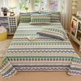 thumbnail image 1 of Polyester Bed Sheet Set 240 x 200 cm, Thick Breathable Anti-Slip Printed Fitted Sheet, Colorfast, Pilling Resistant, Vintage Pattern, 1 of 5