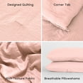 thumbnail image 2 of Sonive Washed Comforter Sets Queen 3 Piece, Soft and Cozy, Fluffy Microfiber Fill, Washed Textured Wrinkled Design (Rose pink, Queen), 2 of 8